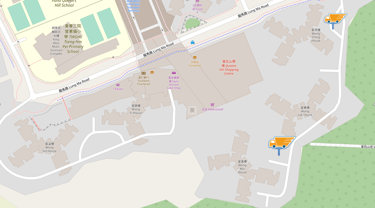 皇后山邨服務點地圖